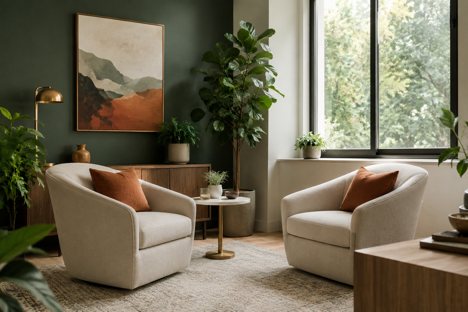A welcoming modern therapy office